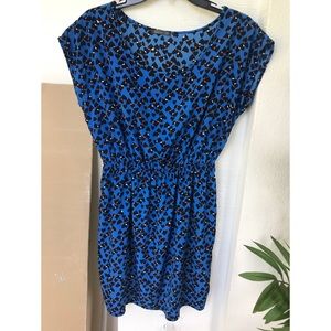 Short Soprano Blue Dress W/Black Hearts